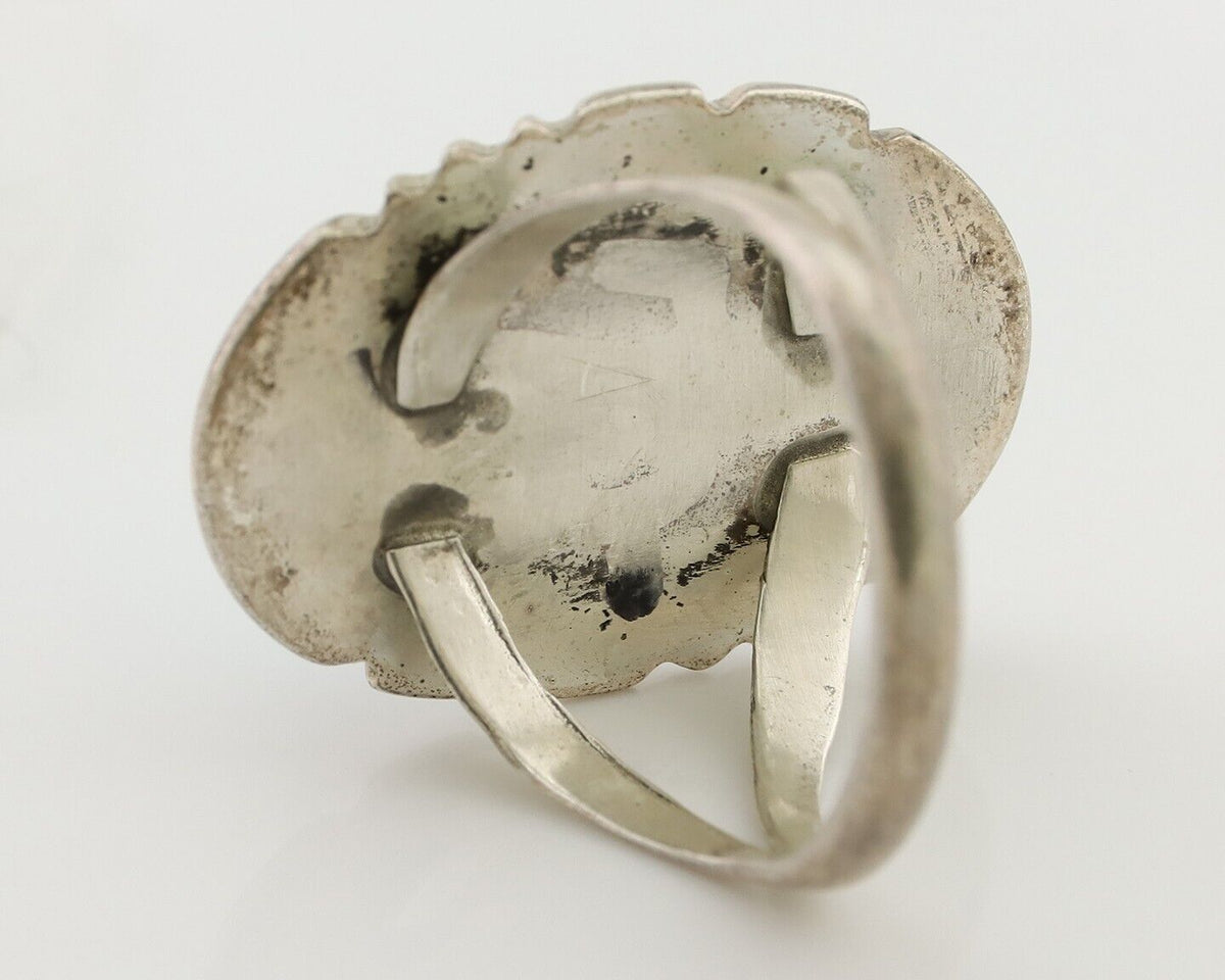 Navajo Turquoise Ring 925 Silver Handmade Native American Artist C.80's