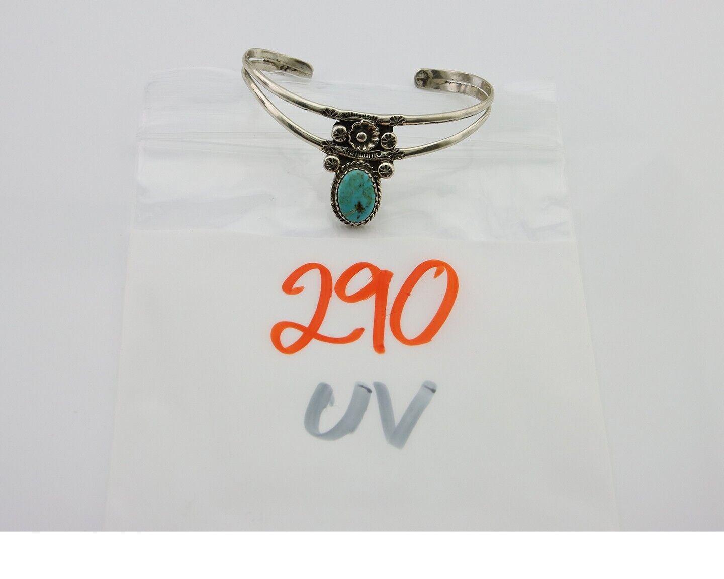 Navajo Cuff Bracelet 925 Silver Turquoise Cuff Native American Artist C.80's