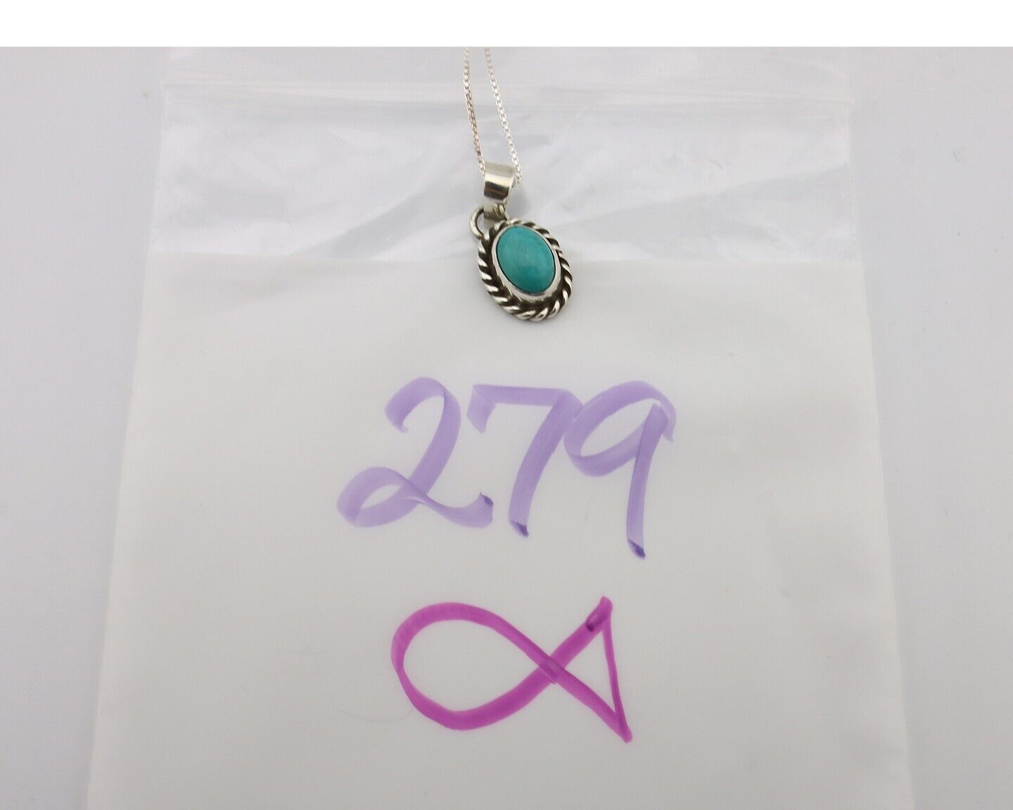 Navajo Necklace 925 Silver Natural Kingman Turquoise Native Artist C.2008