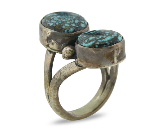 Vintage Navajo Ring 925 Sterling Silver Turquoise Handmade Size 5.75