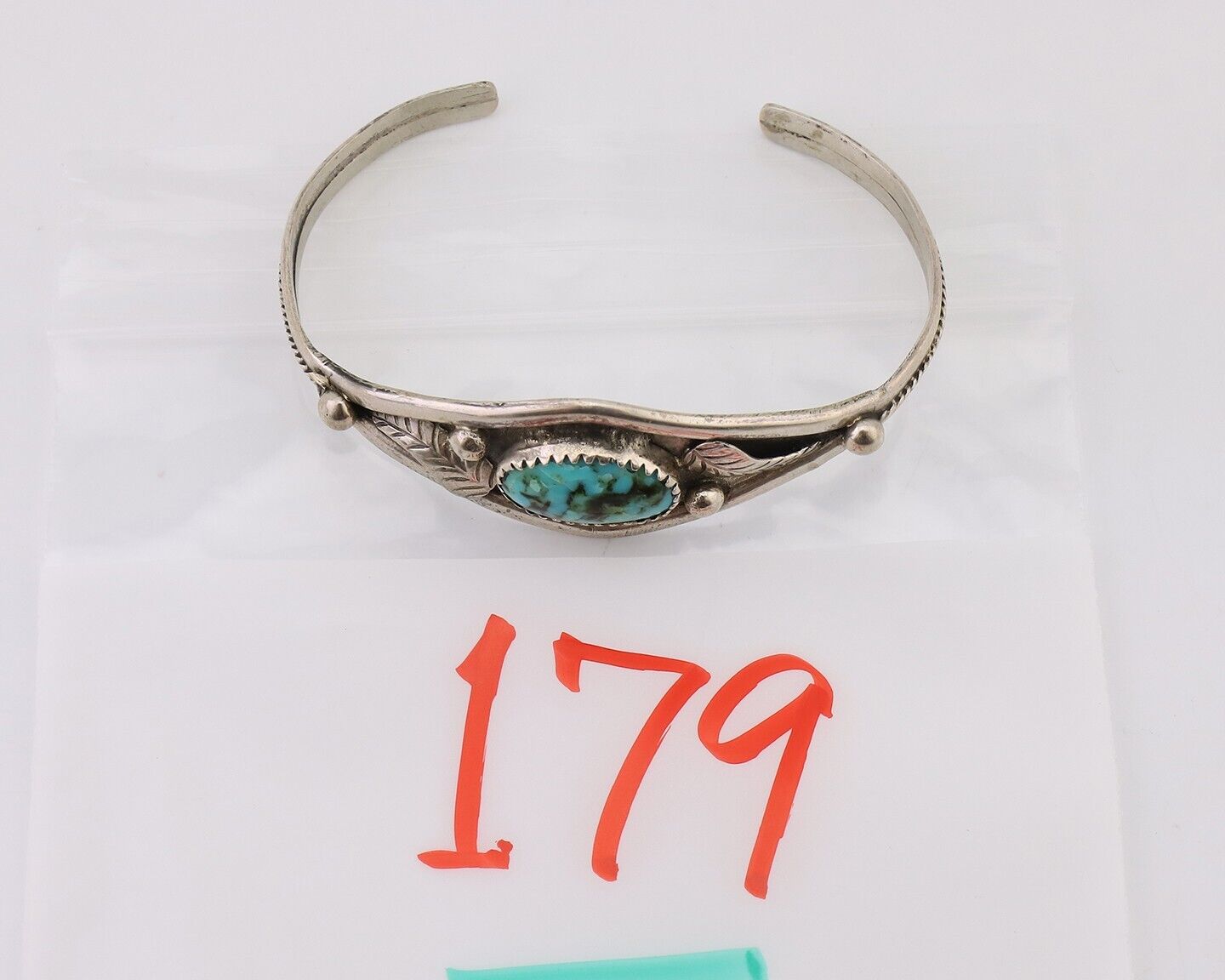 Navajo Handmade Bracelet 925 Silver Arizona Turquoise Native American C.80's