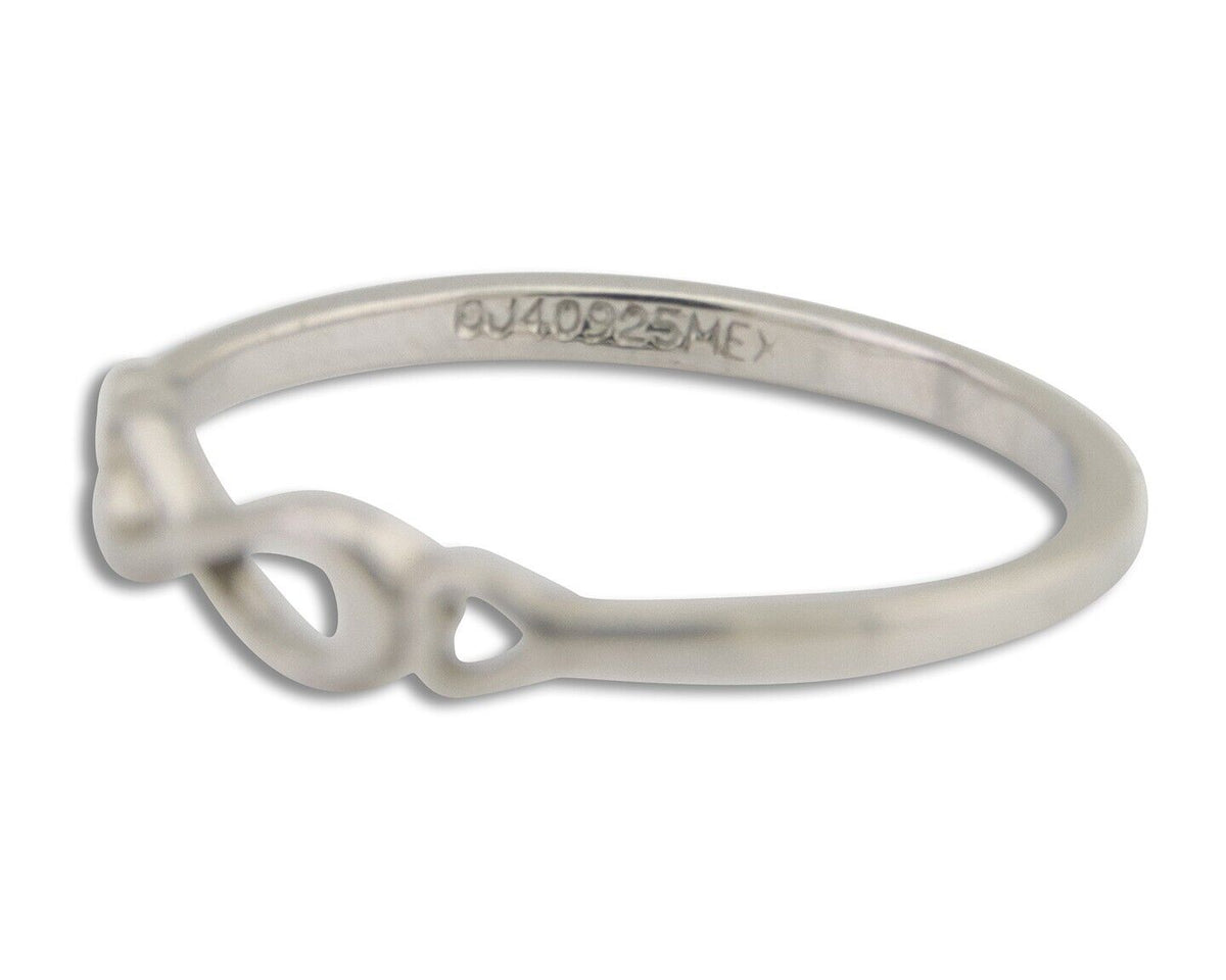 Infinity Heart Promise Ring 925 Solid Silver Size 6.0