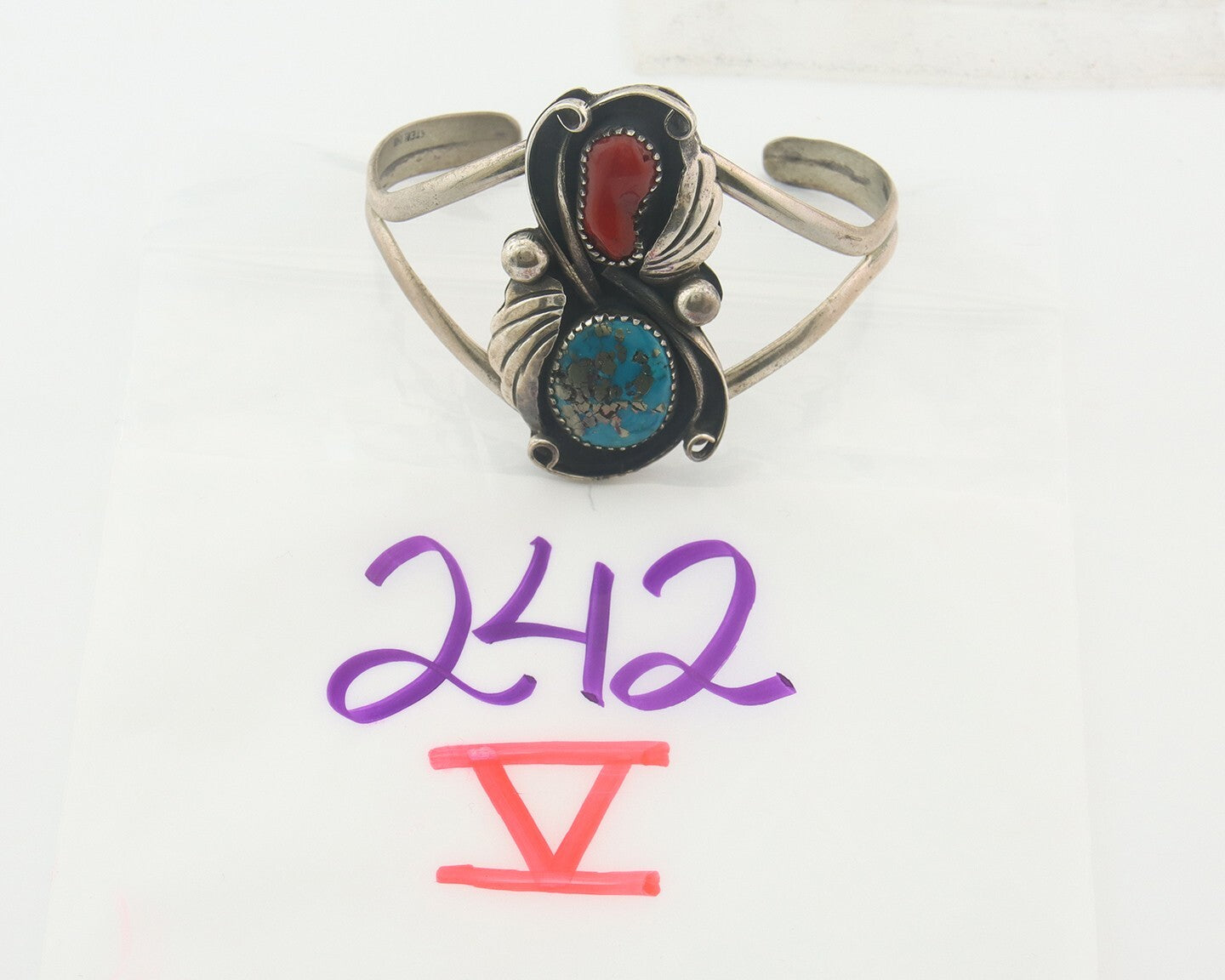 Vintage Navajo Bracelet 925 Silver Handmade Authentic Gemstone Traditional