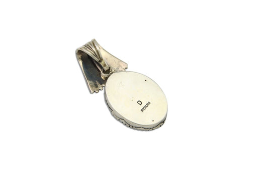 Navajo Pendant .925 Silver Turquoise Artist Signed D C.80's