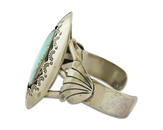 Vintage Navajo Bracelet 925 Silver Turquoise Handmade Authentic Signed M Montoya