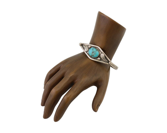 Navajo Handmade Bracelet 925 Silver Arizona Turquoise Native American C.80's