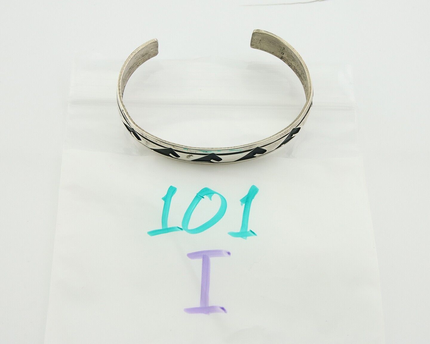 Navajo Bracelet 925 Silver Handmade Cuff Artist Signed TJB C.80's