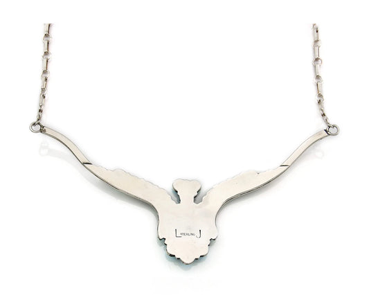 Navajo Necklace 925 Sterling Silver SB Turquoise Artist Signed LT C.80's