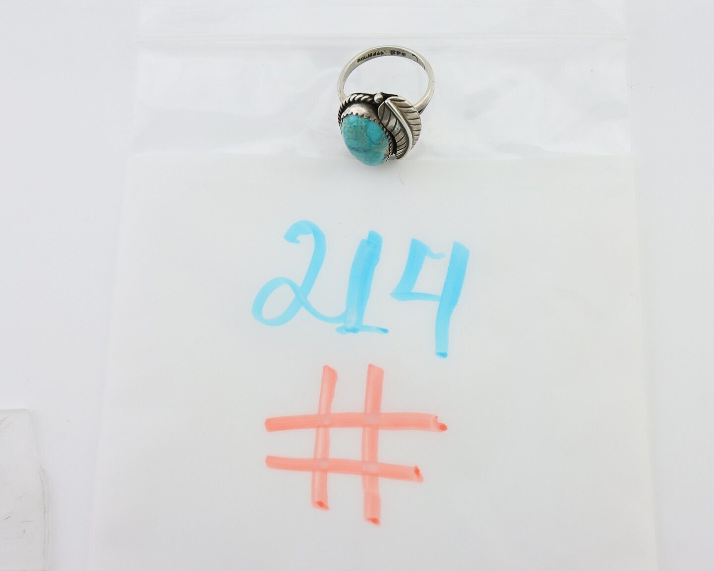 Navajo Handmade Ring 925 Silver Natural Turquoise Artist Signed IJC C.80's