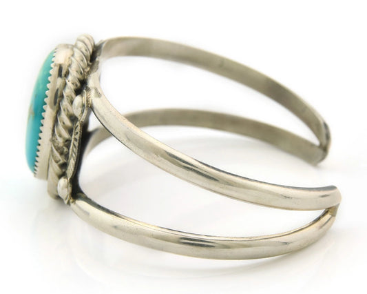 Navajo Cuff Bracelet Sterling Silver Turquoise Native Artist Signed Randy Boyd