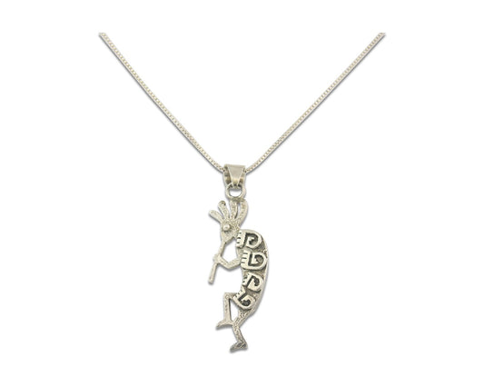 Navajo Kokopelli Necklace Sterling Silver Authentic Natural Gemstone Vintage