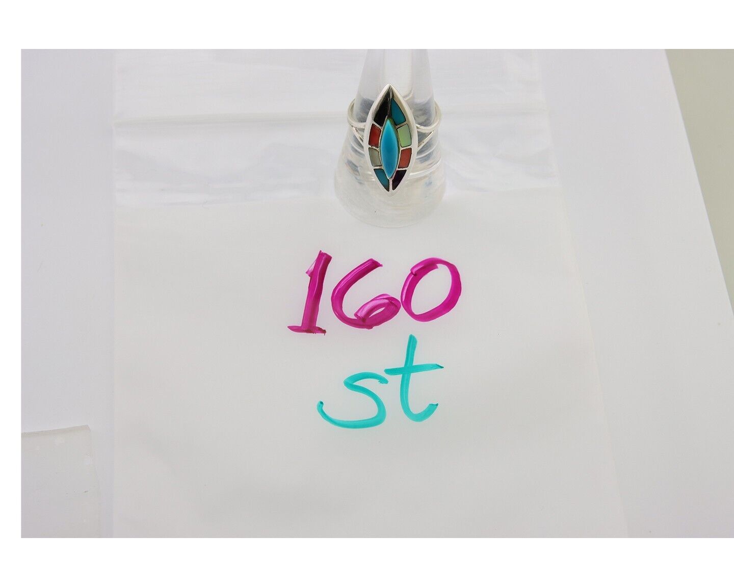 Navajo Ring 925 Silver Turquoise Shell Onyx Spiney Oyster Native Artist C80's