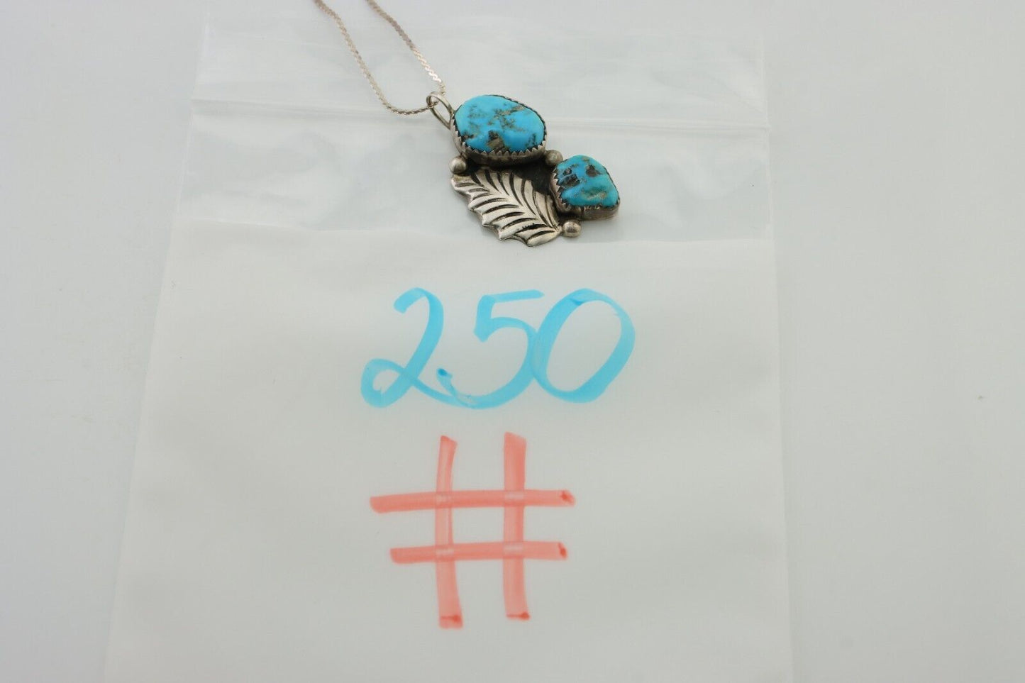Zuni Necklace 925 Silver Blue Turquoise Artist Signed EMY C.80's