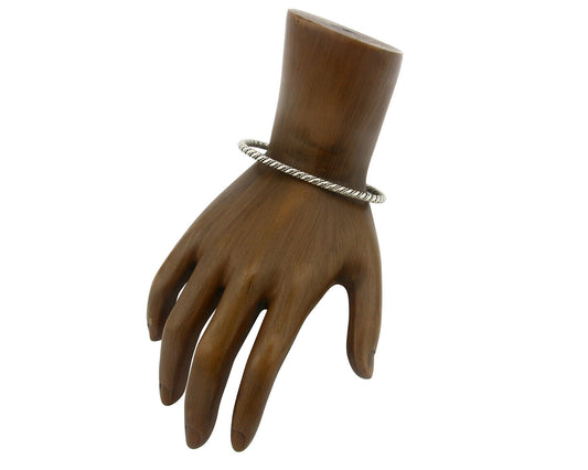 Navajo Bracelet .925 SOLID Silver Handmade Artist Tahe Circa Late 1980's