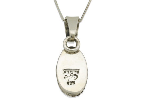 Navajo Necklace .925 Silver Arizona Turquoise Artist Gecko C.1980's