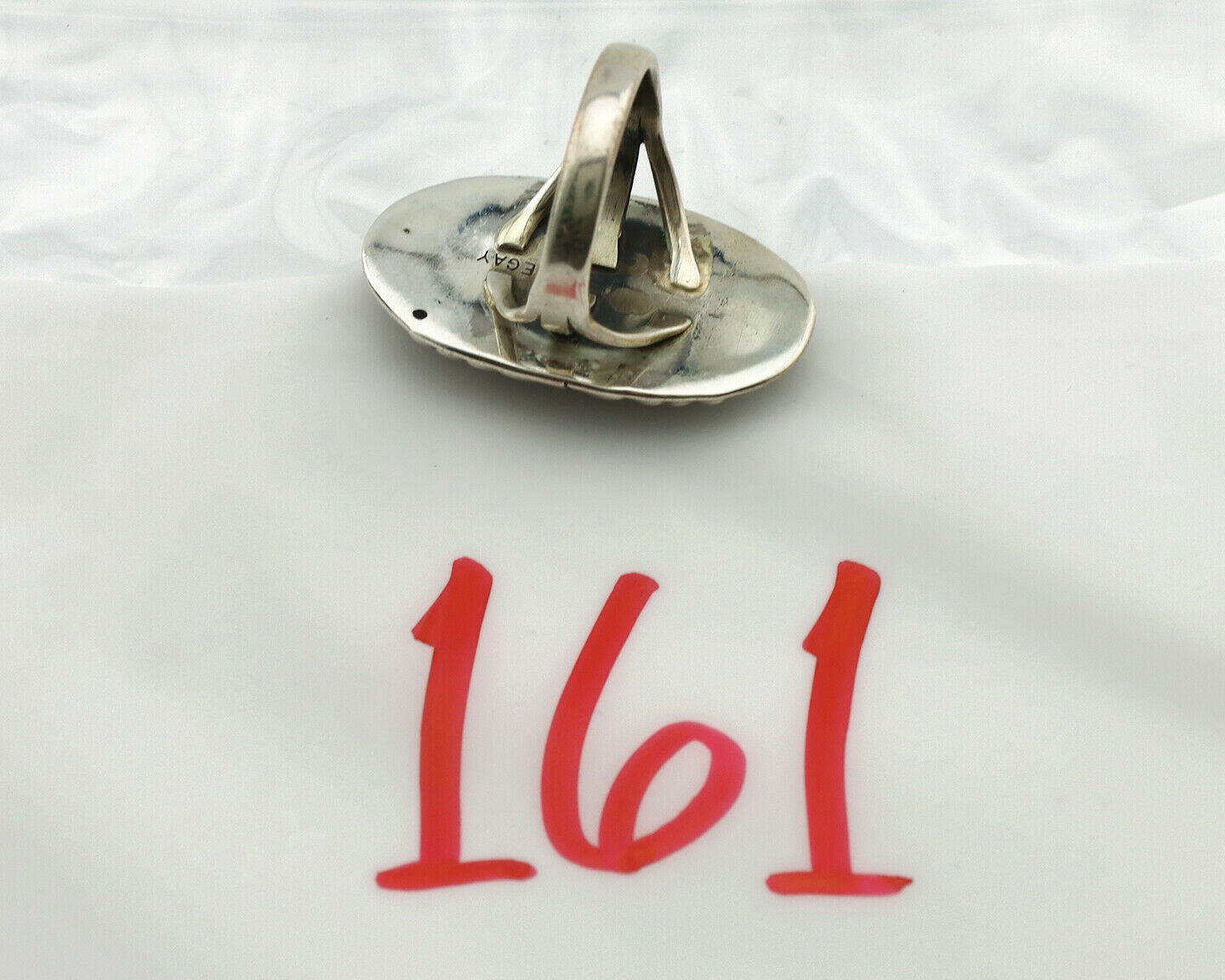 Navajo Ring .925 Silver Kingman Turquoise Artist Native American C.1980's