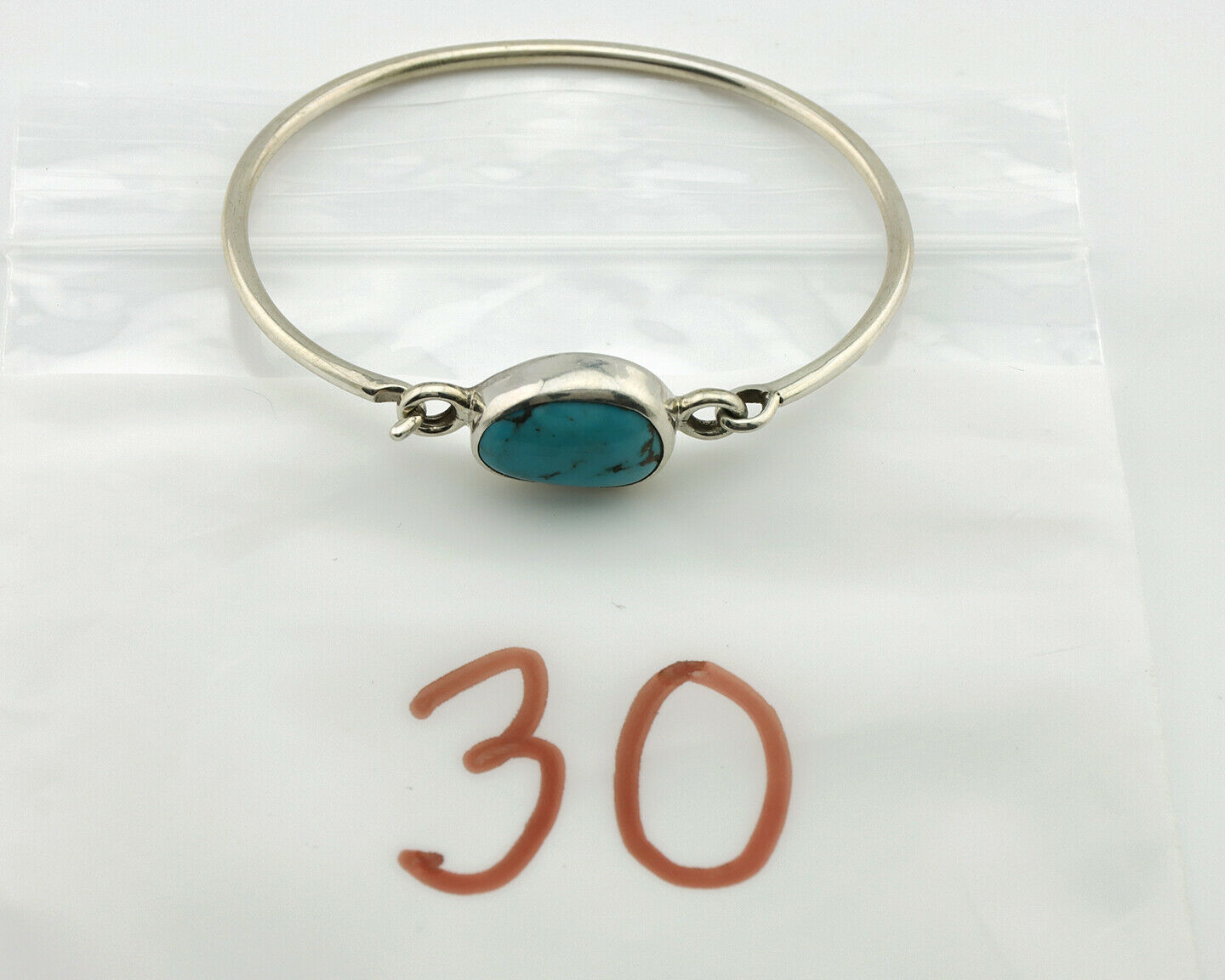 Navajo Bracelet .925 Silver Blue Arizona Turquoise Native American Artist C.90's