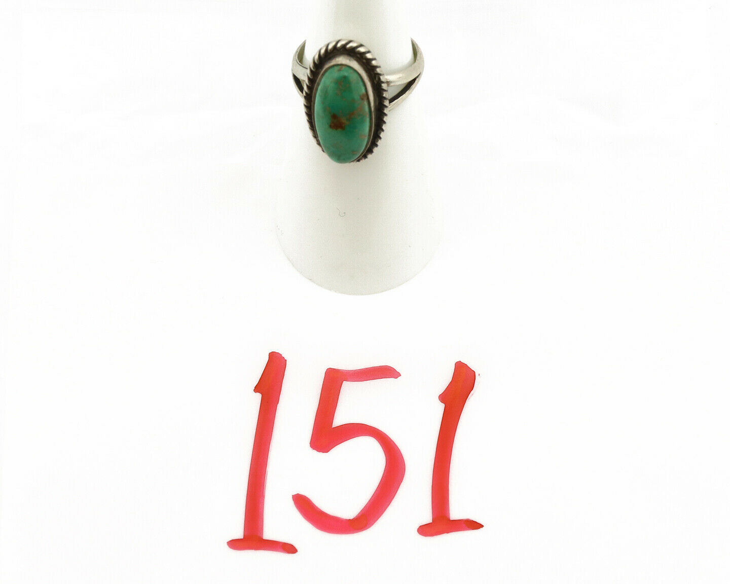 Navajo Ring .925 Silver Manassas Turquoise Artist Native American C.1980's