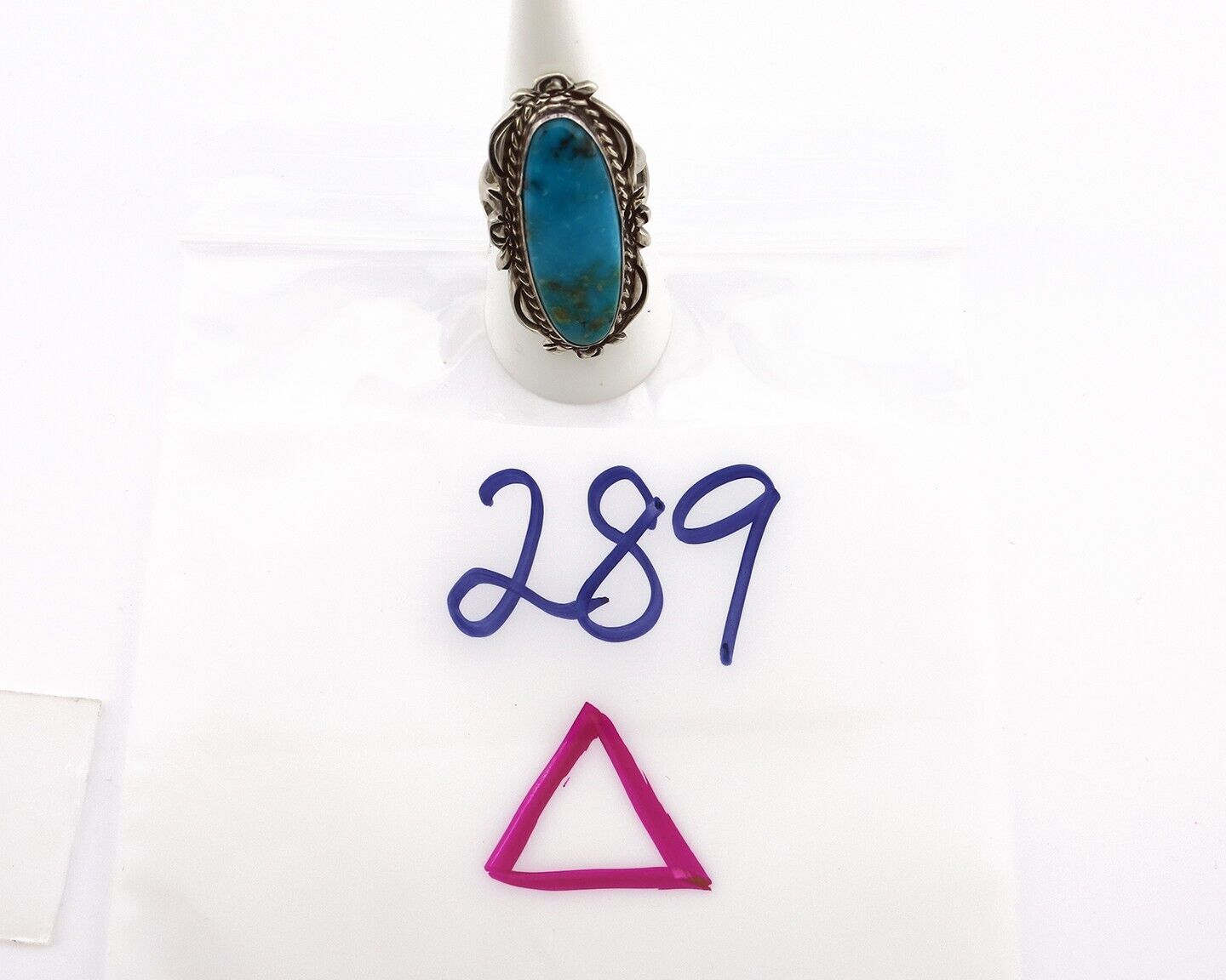 Navajo Ring 925 Silver Blue Turquoise Native Artist Signed Billy Eagle C.80s