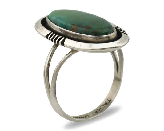 Navajo Ring .925 Silver Royston Turquoise Native American Artist Handmade C.80's