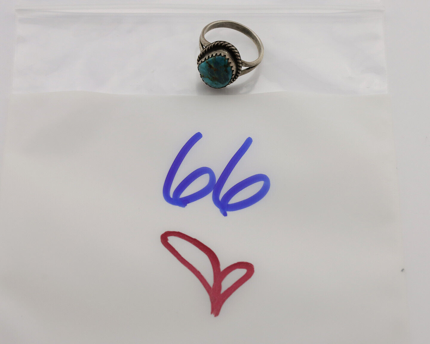 Navajo Ring .925 Silver Natural Blue Turquoise Native American Artist C.1980's