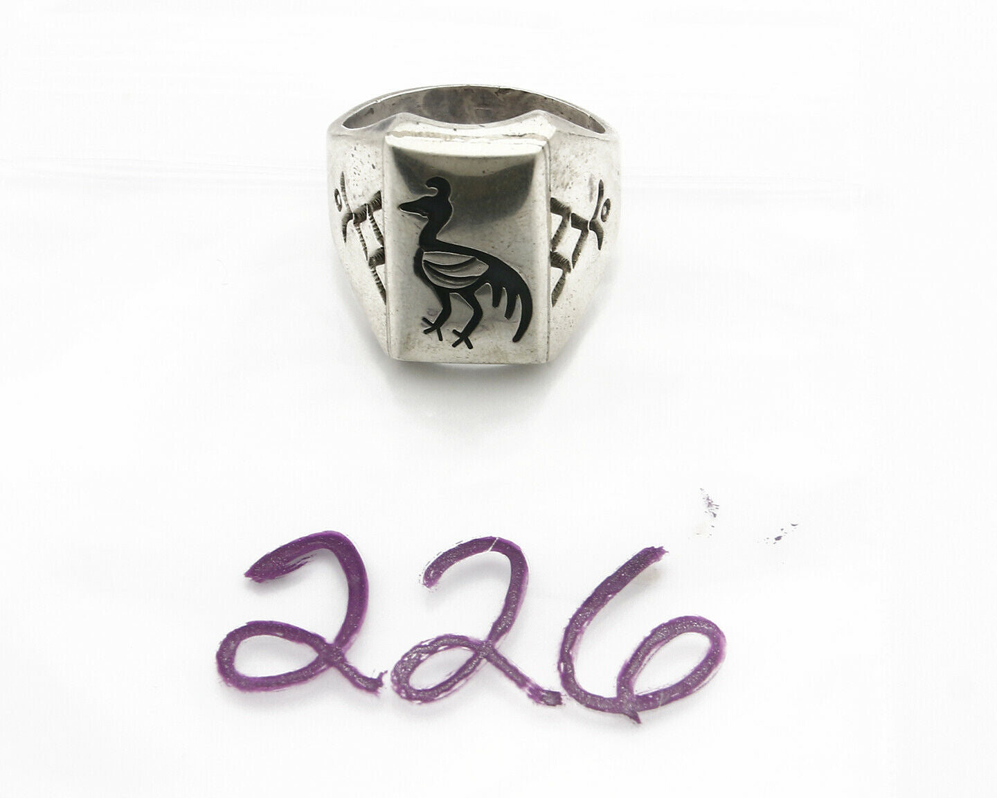 Navajo Road Runner Ring .925 Handmade Native American C.80's