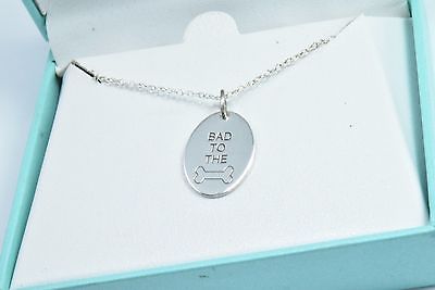 Bad to the Bone Pendant with 18 Inch Chain Both in .925 Solid Silver Necklace