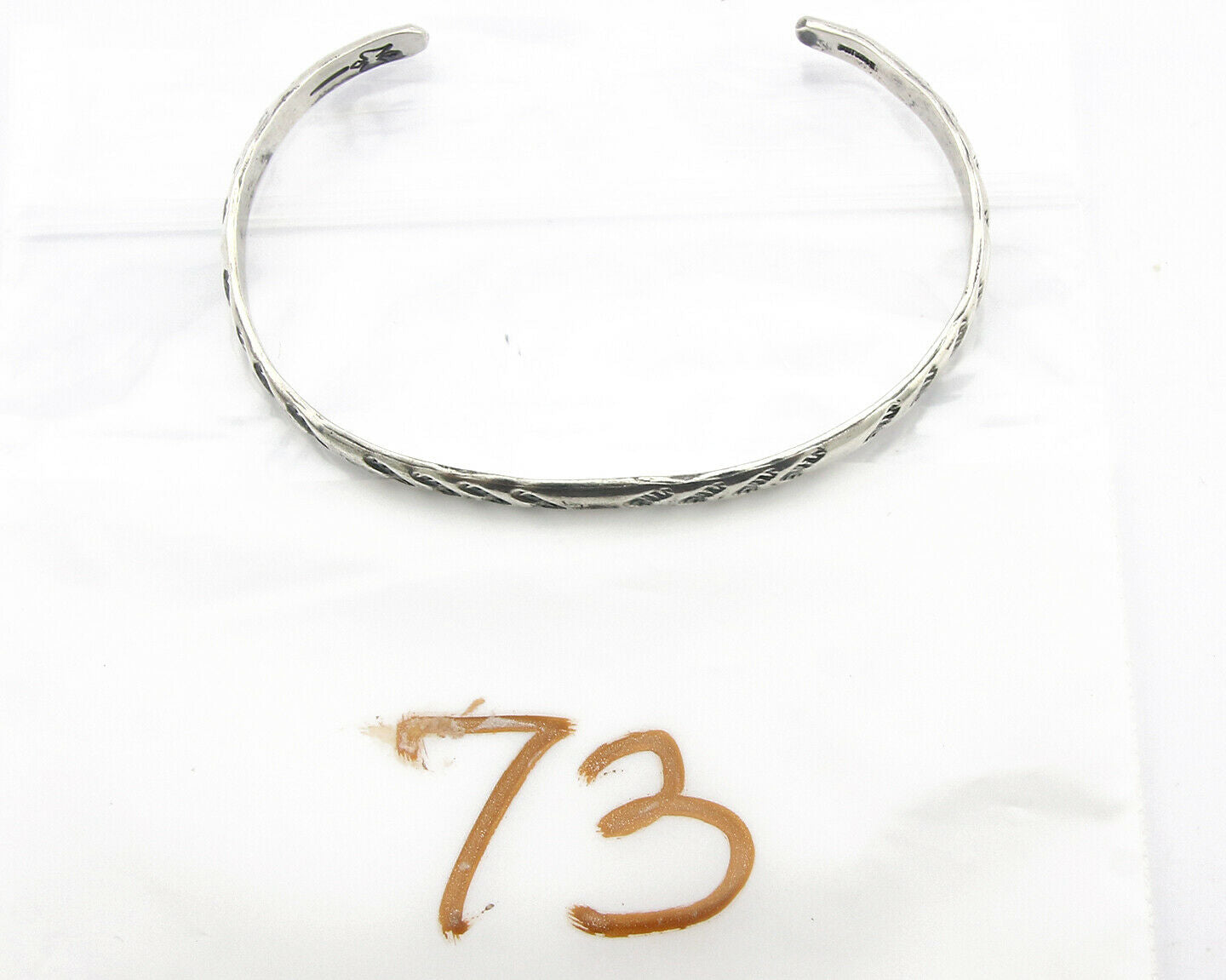 Navajo Bracelet .925 Silver Hand Stamped Arrow Head Artist I Montoya C.80's