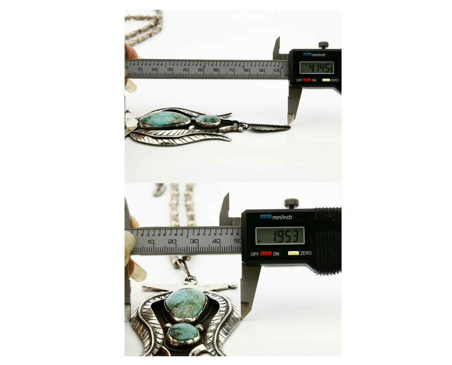 Old Pawn Navajo George Jones Natural Mined Turquoise .925 Silver Cuff