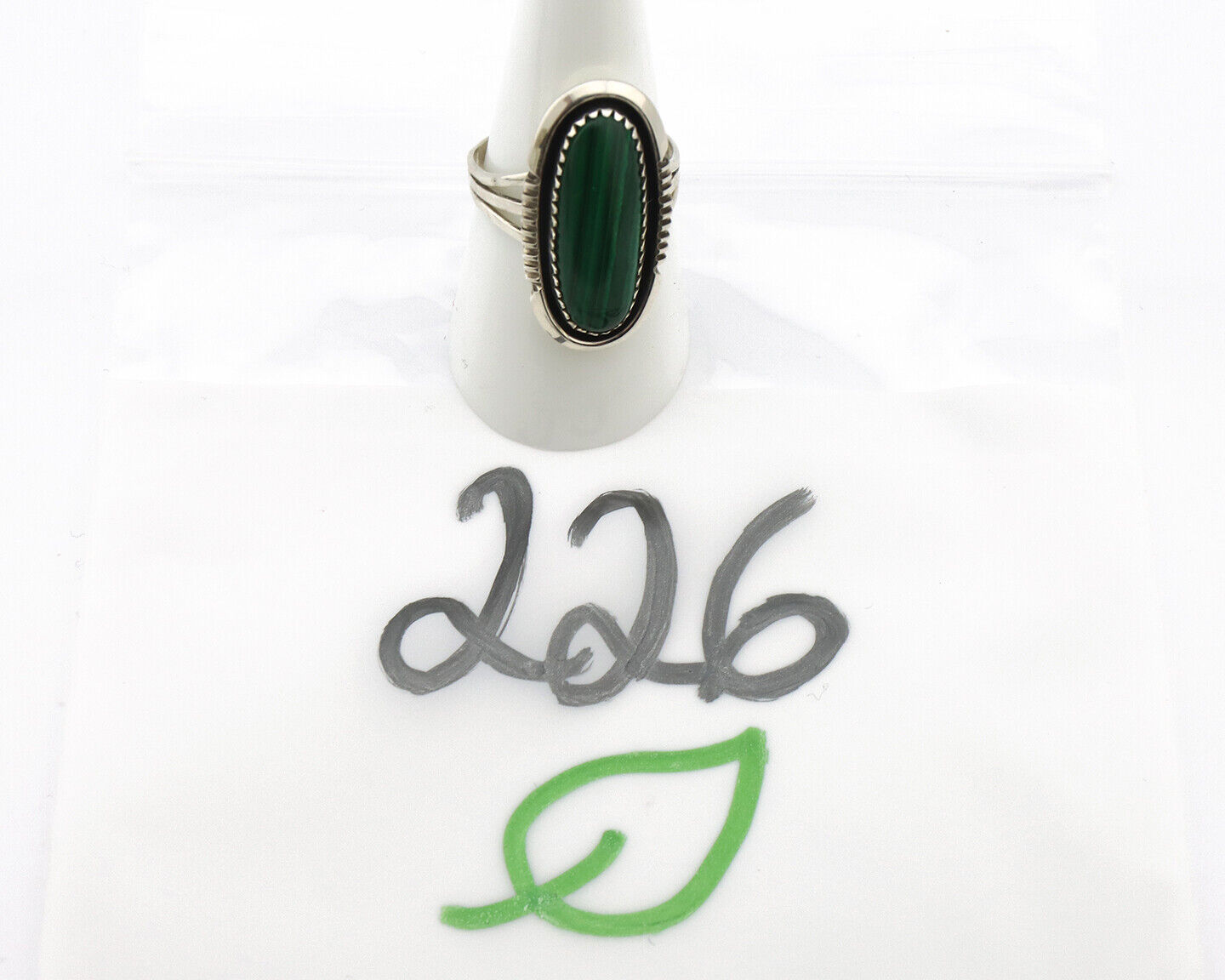 Navajo Ring 925 Silver Natural Malachite Artist Signed William Denetdale C.80's