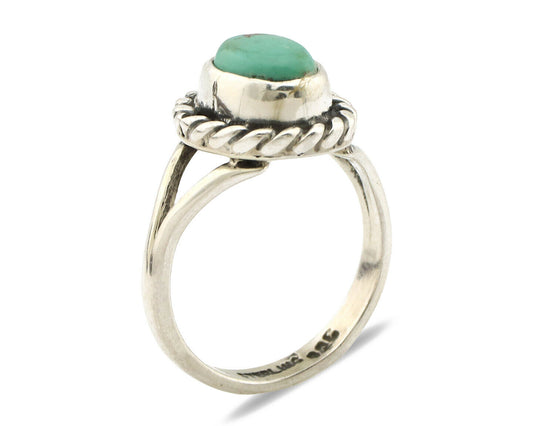 Navajo Ring .925 Silver Kingman Turquoise Artist Signed Gecko C.90's