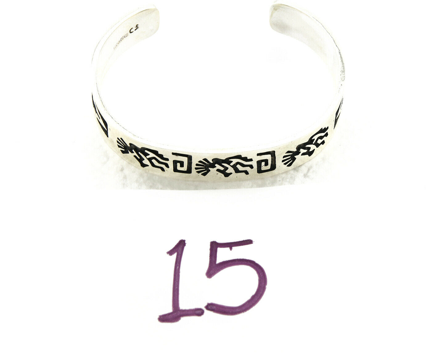 Women's Navajo Bracelet .925 Silver Handmade Cuff Signed CS C.80's