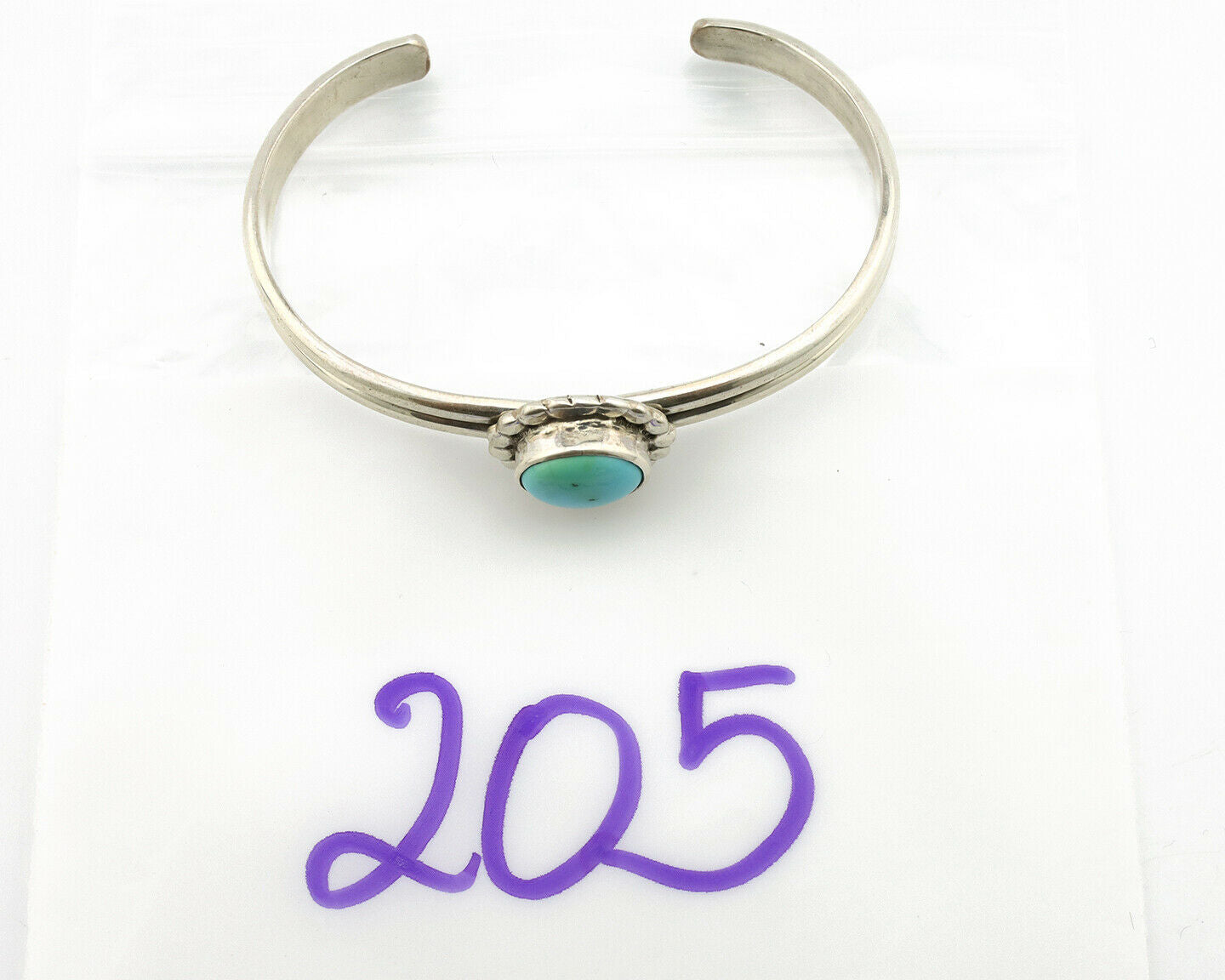 Navajo Bracelet .925 Silver Sleeping Beauty Turquoise Native American C.90's