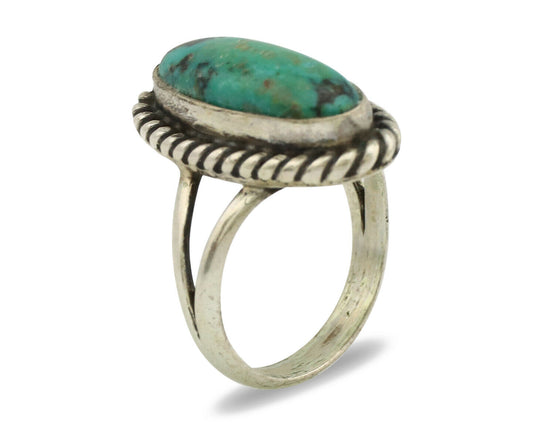 Navajo Ring .925 Silver Nevada Turquoise Artist Native American C.1980's