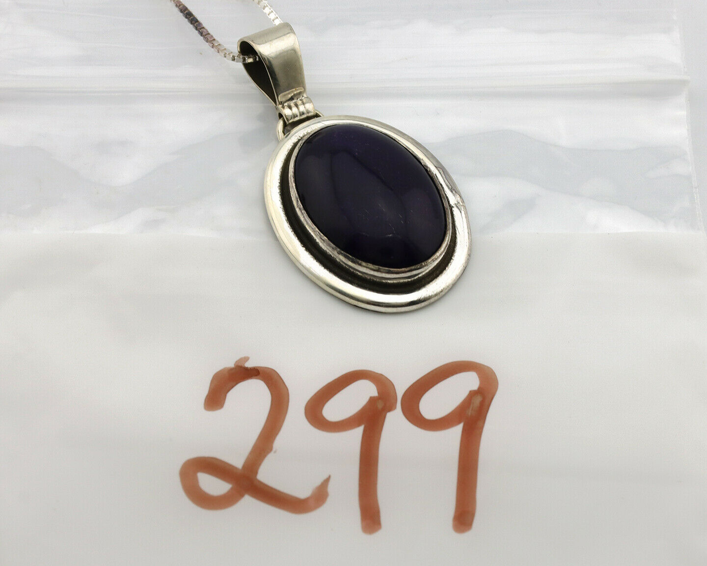 Navajo Necklace .925 Silver Natural Sugilite Apache Manufacturing C.80's