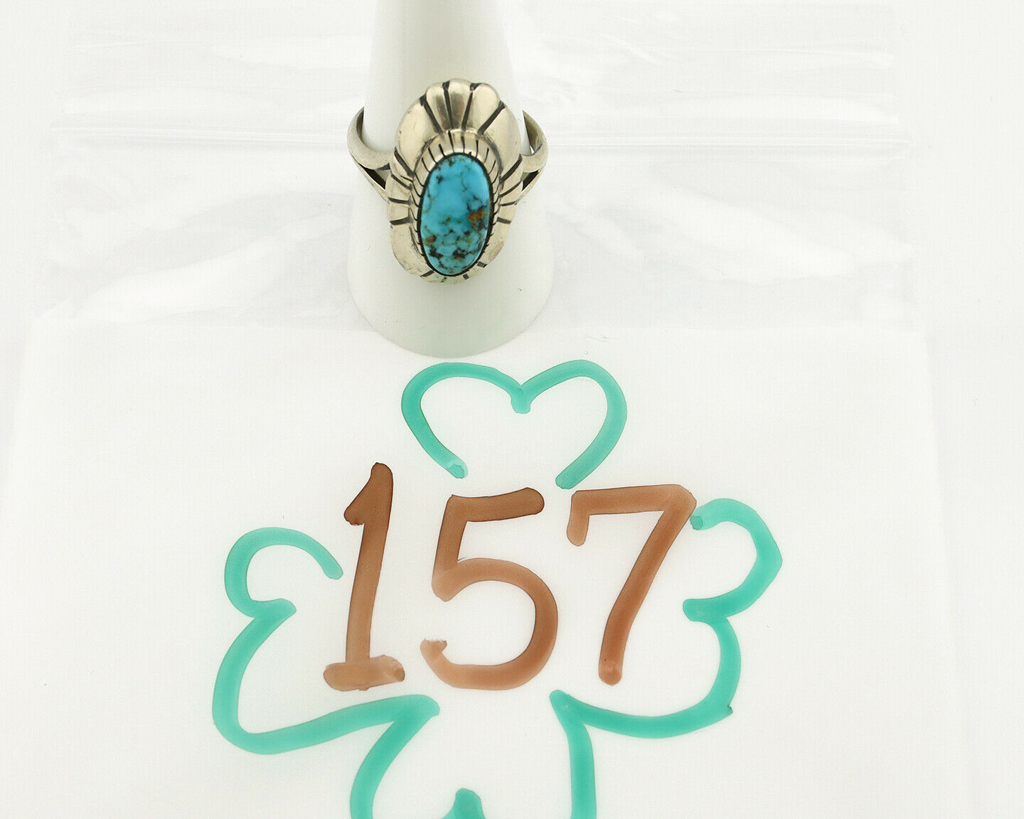 Navajo Ring .925 Silver Arizona Turquoise Signed M Montoya C.80's