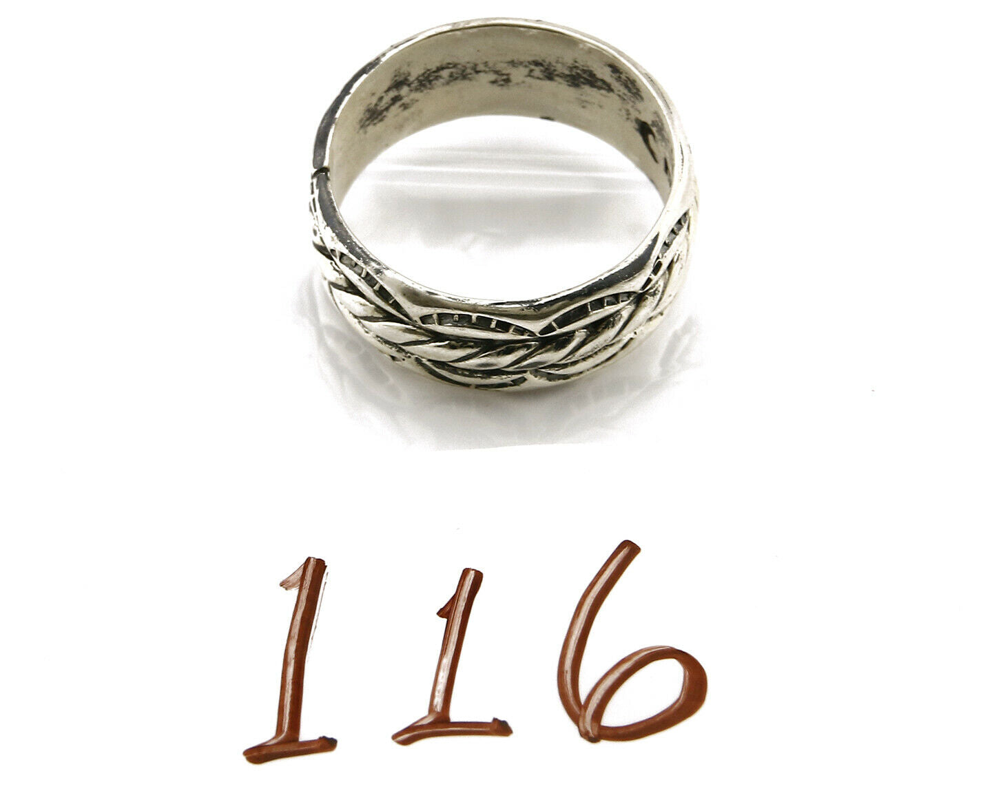 Women's Navajo Handmade Ring .925 Sterling Silver Hand Stamped C.80's