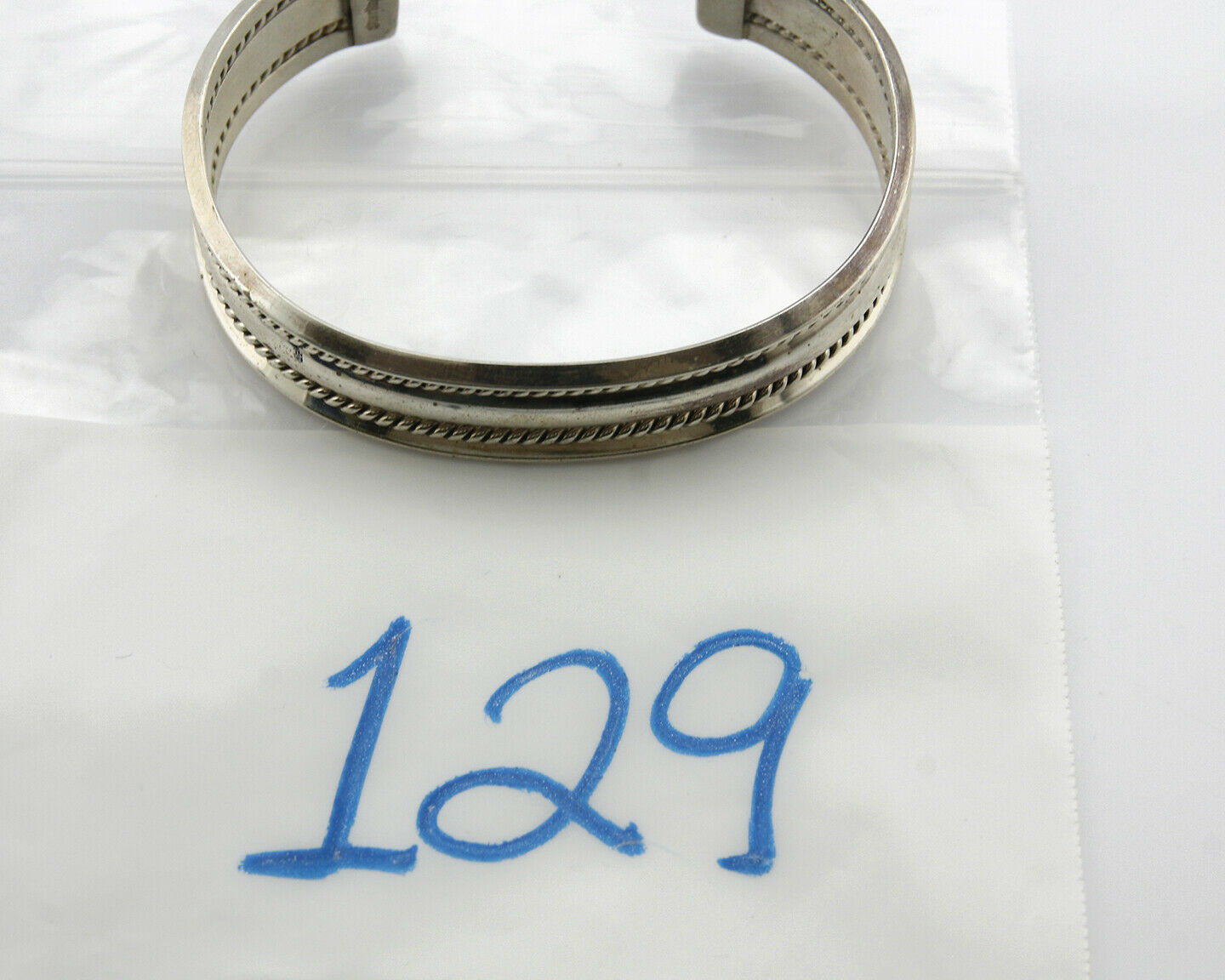 Navajo Bracelet .925 Silver Handmade Hand Stamped Signed Artist TAHE Circa 1980s