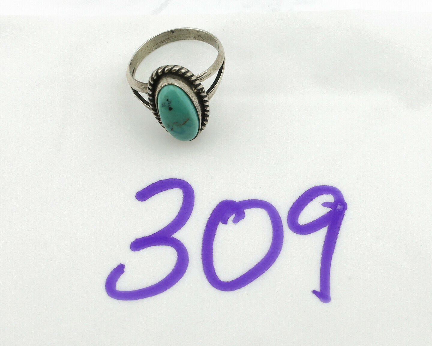 Navajo Ring .925 Silver Arizona Turquoise Native American Artist Handmade C.80's
