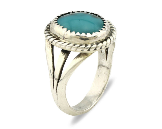 Navajo Ring .925 Silver Blue Southwest Turquoise Native Artist C.1980's