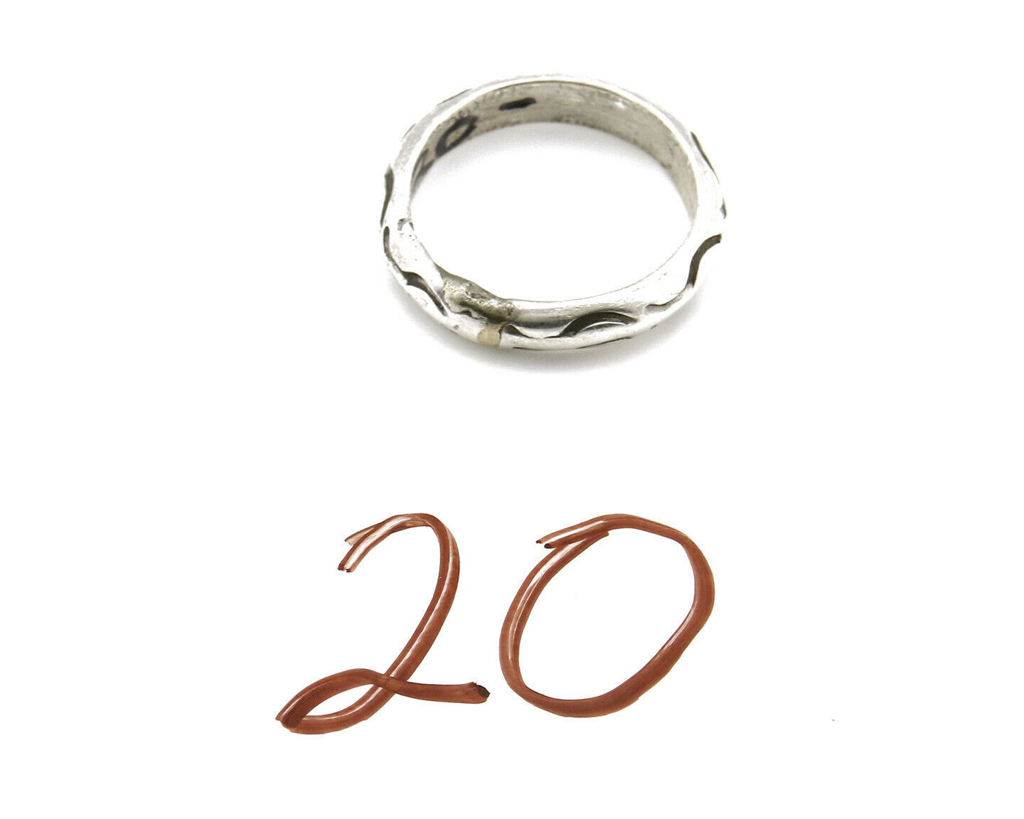 Women's Navajo Ring .925 SOLID Silver Hand Stamped Circa 1980's