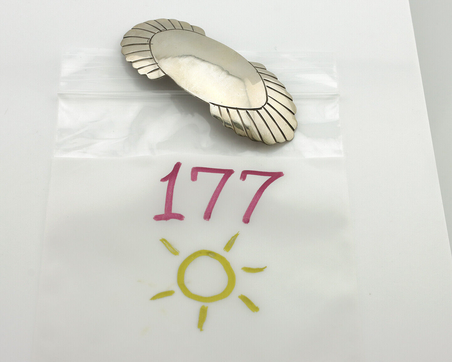Navajo Hair Clip Barrette .925 Silver Hand Stamped Artist Signed C Montoya C80s