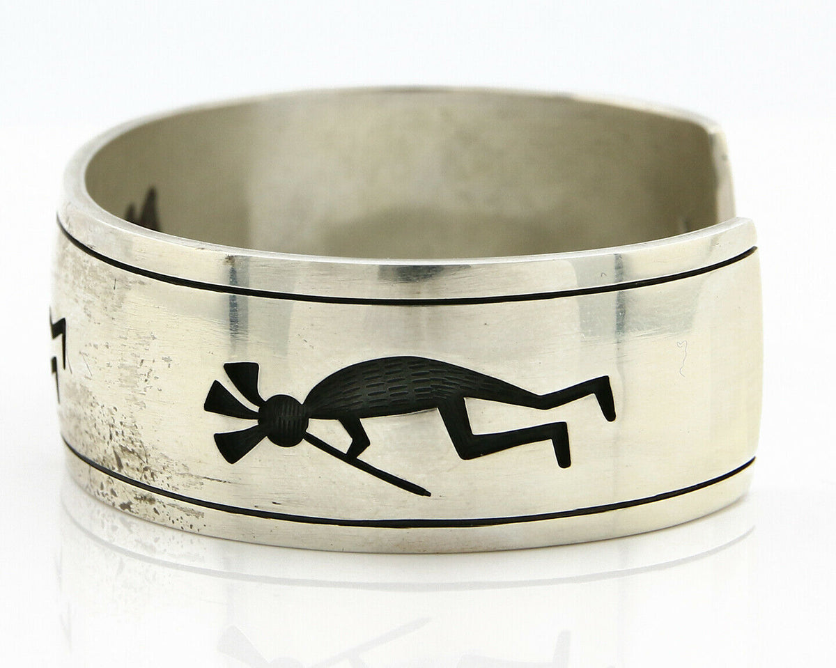 Hopi Bracelet .925 Silver Signed Artist Nathan Fred Jr 1980's