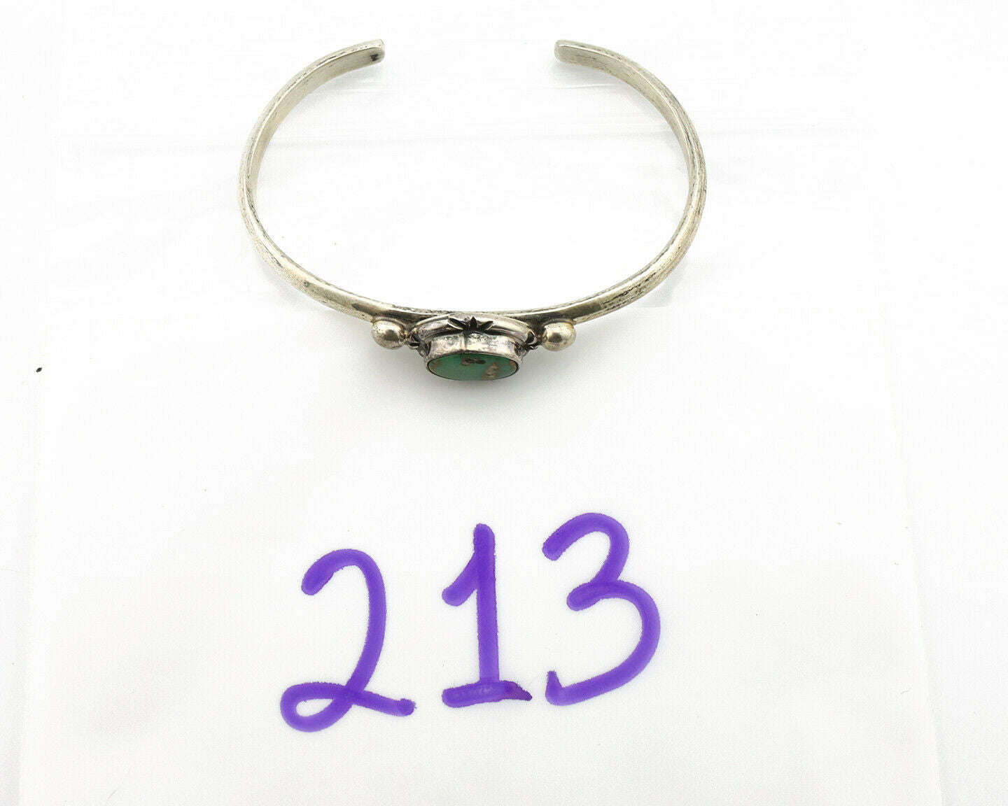 Navajo Bracelet .925 Silver Royston Turquoise Native American Artist C.90's