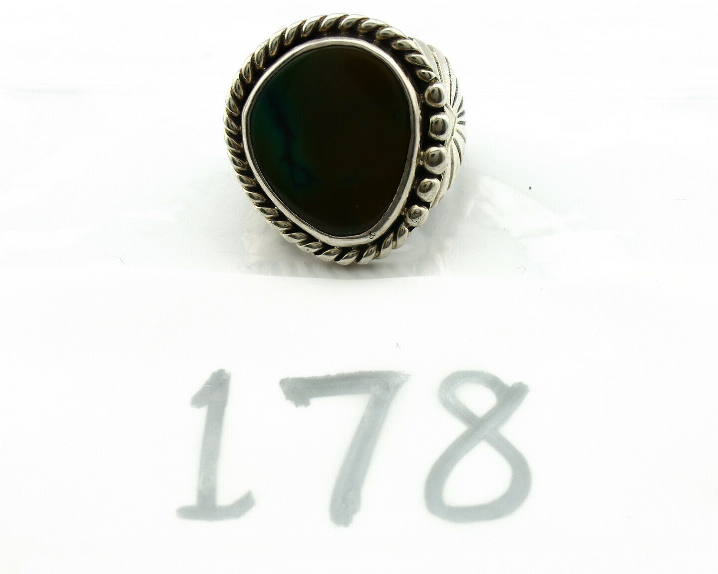 Navajo Ring .925 Silver Royston Turquoise Artist Signed DZ C.80's