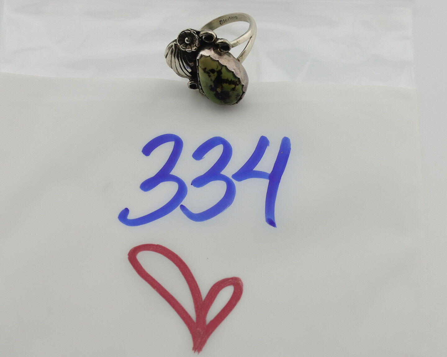Navajo Ring .925 Silver Natural Turquoise Handmade Native American Artist C.80s