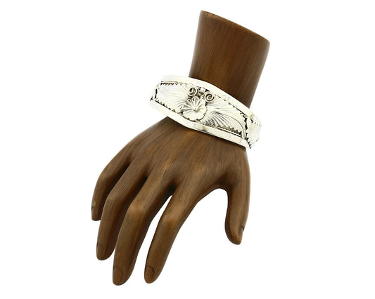 Navajo Bracelet .925 SOLID Silver Handmade Signed Artist BAHE C.80's