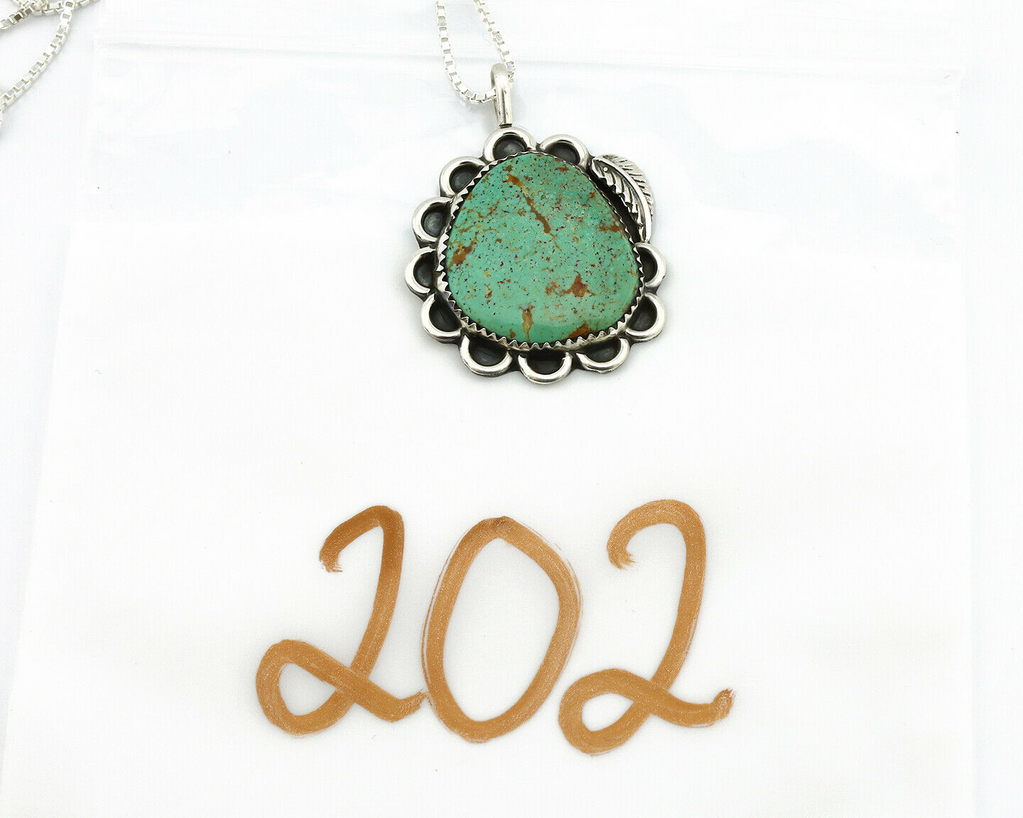 Navajo Necklace .925 Silver Kingman Turquoise Native Artist C.1980's