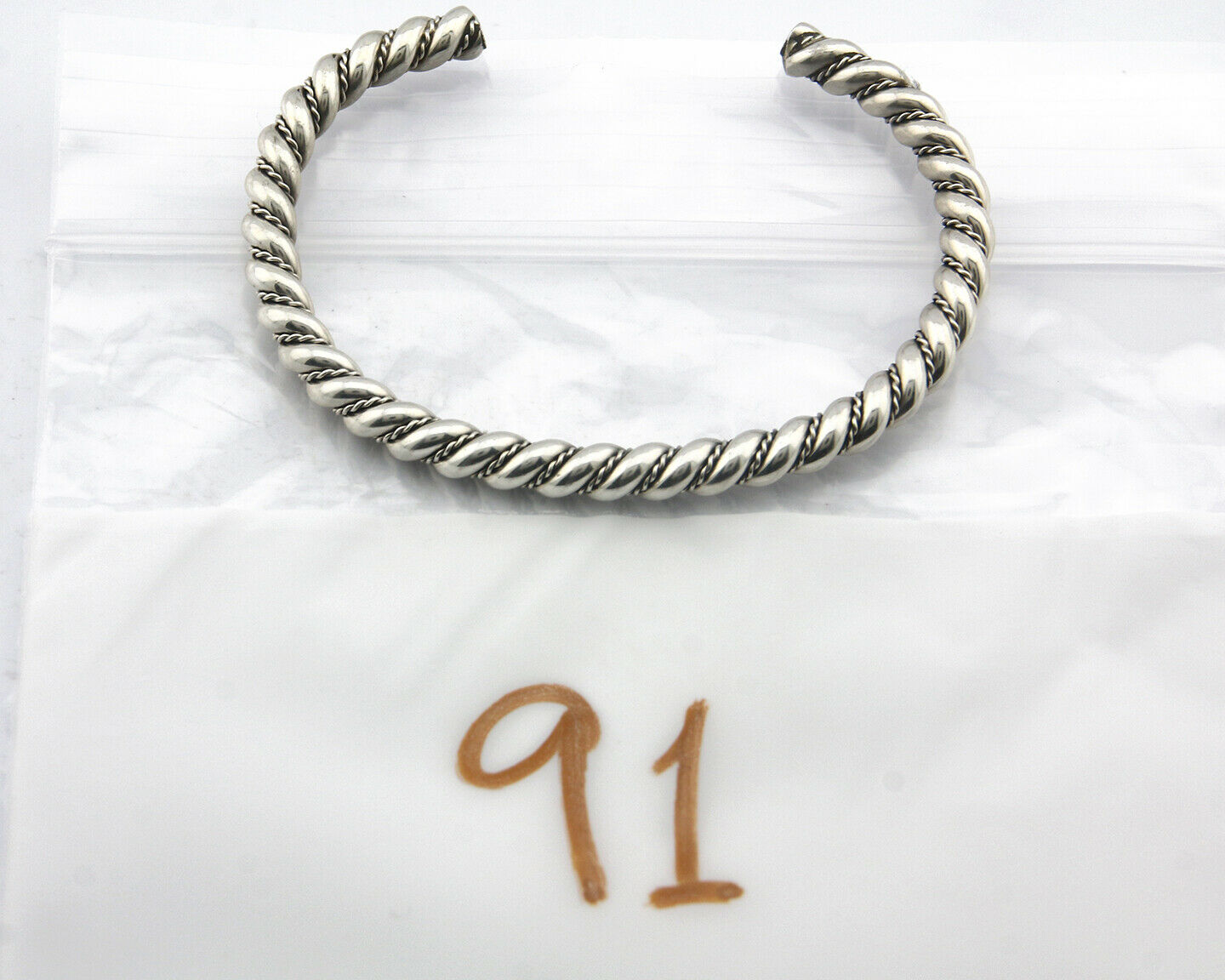 Navajo Bracelet .925 SOLID Silver Handmade Artist Tahe Circa Late 1980's