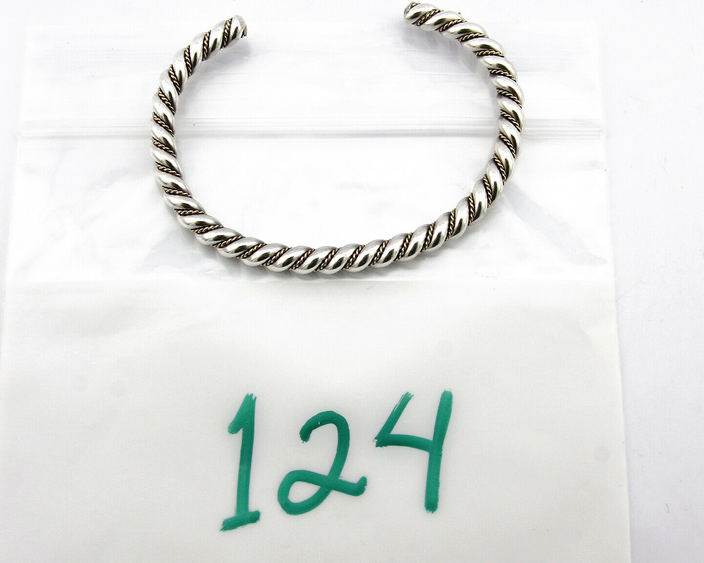 Navajo Bracelet .925 Silver Braided Twisted Artist Tahe C80's 5.0mm Wide